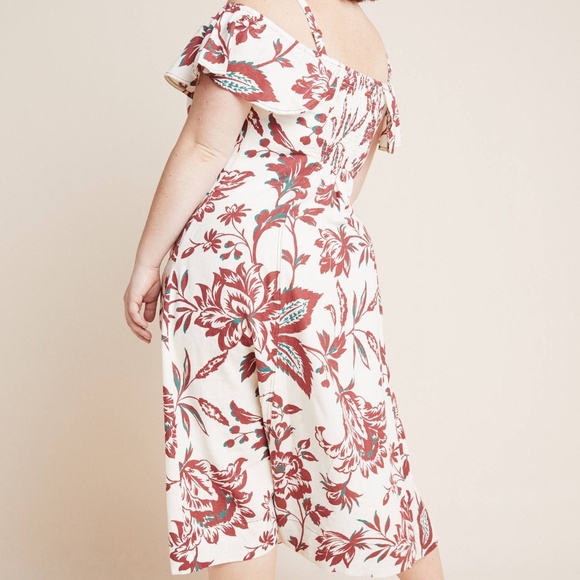 Anthropologie Oahu Floral Linen A-line Dress with Removable Straps Size 18W - Picture 5 of 7